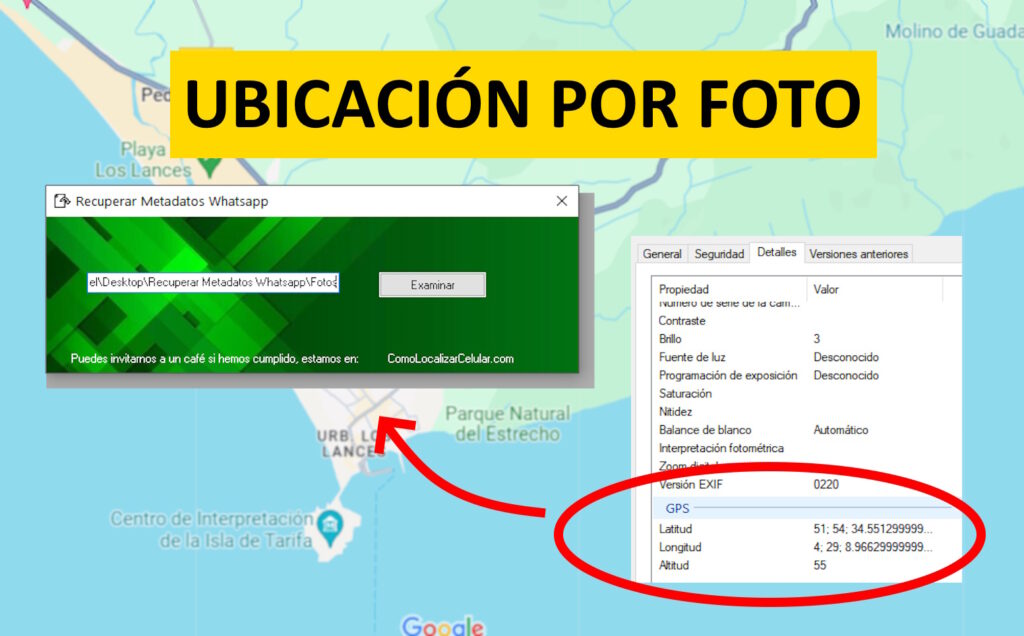 saber la ubicación de una foto enviada por Whatsapp
